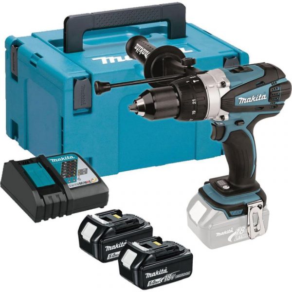 MAKITA DHP458RTJ 18v Combi drill - 13mm keyless chuck
